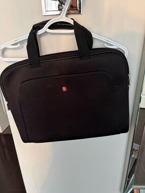 SwissGear Black Laptop Briefcase with Red Logo